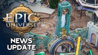 Universal Epic Universe News Update — CHRONOS TOWER TOPPED OFF, ENTRY AREA, & PARKING LOT CHANGES