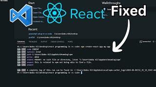 How To Fix npx create-react-app my-app Error In React js In hindi #reactjs