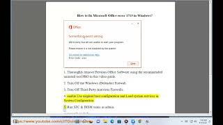 Fix Microsoft Office error 1713 in Windows