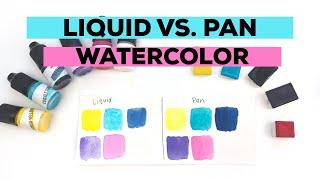 Liquid watercolor vs. pan watercolor | Watercolor lettering basics