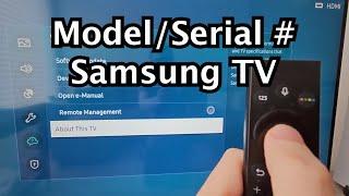 How to Find Model Number or Serial on Samsung Smart TV!