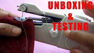 Portable and Cordless Handheld Sewing Machine | Unboxing & Testing