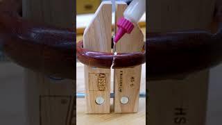 Fixing a crack in a wooden key ring #woodworking #rosewood #oddlysatisfying #repairing