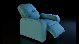 Blue Recliner Chair Demo 3D Animation