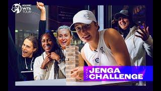 Jenga with a Twist  Jabeur, Swiatek, Badosa, Sabalenka & Gauff pick from a tower of questions!