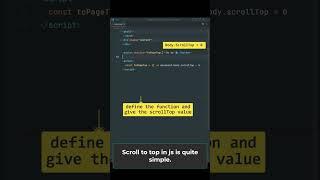 JavaScript Scroll to top in html, JS #shorts #javascript #python