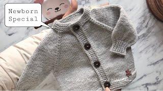 Newborn Baby (0-3 Month) Top To Down Cardigan Knitting  Design || Knitting Patterns For Beginners