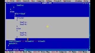 //program to input three numbers and print them in ascending order using if-else statement