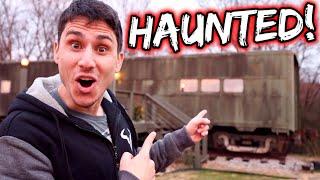 Living In A HAUNTED TRAIN For 24 Hours!