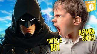 ANGRIEST NOOB EVER GETS TROLLED w/ *NEW* "NINJA KNIGHT BATMAN" SKIN on Fortnite (Fortnite Trolling)