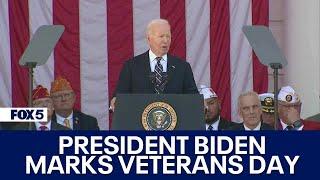 Pres. Biden speaks at the National Veterans Day Observance at Arlington National Cemetery