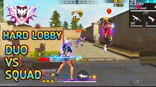 Hard Lobby Duo Vs Squad Gameplay |  Sad Ending | Free Fire | Shree Gaming