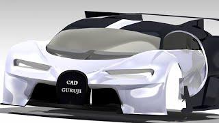 Bugatti Vision GT CAD Design In CATIA V5 Part 2 | Car Body Design| Surfacing, Free Style |#cadguruji