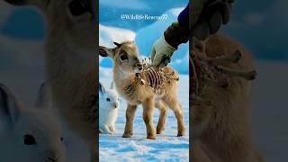 Baby Deer With Exposed Ribs Rescued From Snowy Wilderness #wildliferescue  #animalrescue