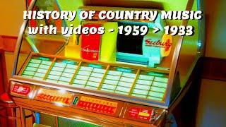 History of Country Music 1950  back to 1933 with videos & trivia