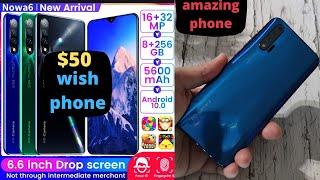 NOWA 6 $50 WISH phone unboxing real review amazing phone for the price