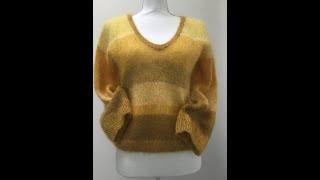 Мохеровый свитерок из остатков пряжи. Simple knit sweater