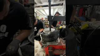 Mounting low pro performance tires! #automobile #mechanic #tires #wheels #DIY #quicktips #tirechange
