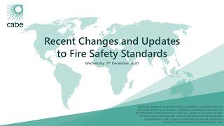 Webinar: Recent Changes and Updates to Fire Safety Standards
