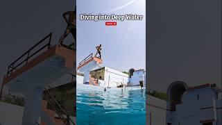 Diving into Clear Deep Water  - Swimming Pool Video #swimming #dive #deepwater