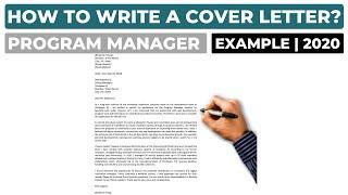 Cover Letter Example For a Program Manager Position
