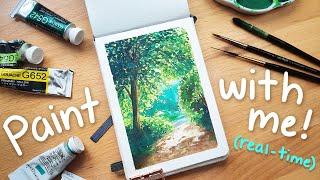 Creating A Lush Gouache Landscape  Paint Along With Me In Real-time!