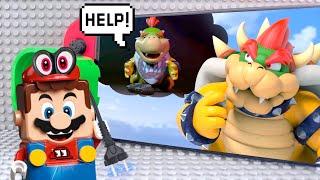 Lego Mario enters the Nintendo Switch to cut the power from Bowser Jr. Can Bowser fix the Switch?