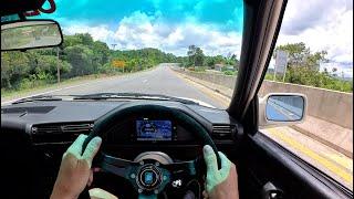 M3 V8 ASMR - S65 V8 Swapped BMW E30 - POV Driving Footage - HWY 12 Northern Thailand