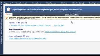 How to Correct the Form.Windows.Designer Error Message in C#/VB