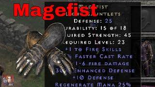 D2R Unique Items - Magefist (Light Gauntlets)