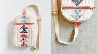 How to sew a Weekend Sling Bag | Flying Geese Bag | Zippered Pocket Sewing