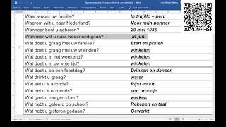 2025 | Vraag–Antwoord -Voorbeeldexamen Spreekvaardigheid A1 - 60 vragen | examen(KNS)-NAAR NEDERLAND