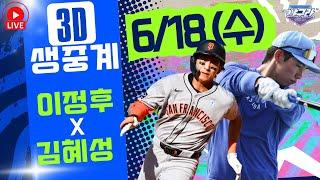 [6/18(수) 이정후 3D 생중계] 이제 3루타의 사나이! | 샌프란시스코 자이언츠 VS 클리블랜드 가디언스
