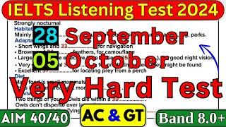 DIFFICULT IELTS LISTENING TEST 28 September & 05 October 2024 WITH ANSWERS | IDP & BC