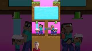 Water Challenge: Baby Steve vs. Noob Family - Minecraft Animation #minecraft #animation