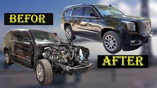 Rebuilding A Wrecked 2017 GMC Denali in 10 minutes/START TO FINISH