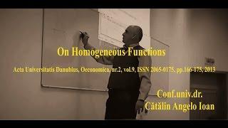 Catalin Angelo Ioan   On homogeneous functions