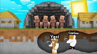 We Rescue villagers from Bedrock Trap in Minecraft ( Tagalog )