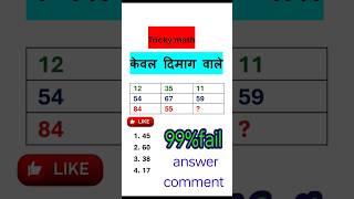 दिमाग घुमा देने वाला प्रश्न| logical fantasy trick| I.Q test| math trick| #shorts feed# tricky math