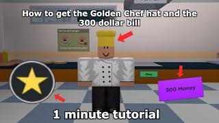 How to get Golden Chef hat and the 300 dollar bill in Cook Burgers (1 minute tutorial)