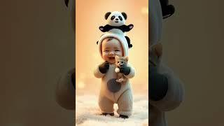 dugi dugi dam dam song #baby #cat #babydance #ai #panda