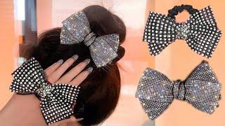 ZAKOLKA YASASH /SCRUNCHIE/ HOW TO MAKE SCRUNCHIE / EASY BOW SCRUNCHIE TUTORIAL/SAILOR BOW CLIP️️