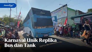 MADIUN - Karnaval Unik Replika Bus dan Tank