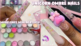 XL UNICORN OMBRÉ NAILS | MODELONES 37 PIECE ACRYLICS KIT | Nail Tutorial