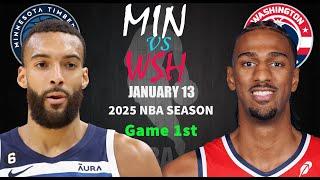 Minnesota Timberwolves vs Washington Wizards 1st QTR Game Highlights | NBA Season Jan 13, 2025