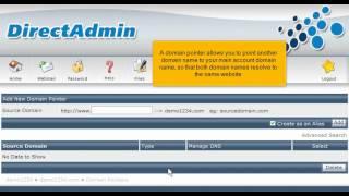 DirectAdmin - How to create a domain pointer