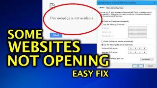 FIX - Some Websites Not Loading / Opening in any Browser - Easy Fix