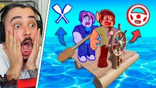 VOCÊ CONTROLA O BARCO E SEU AMIGO ACELEEEEERAAA!! | BOAT TOGETHER - ROBLOX