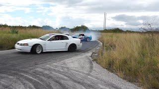 Drifting the compound EP 1 ( 5 car Tandems!! ) drone footage at the end