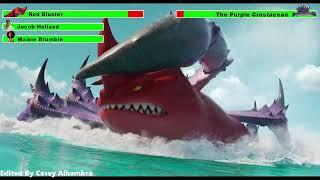 The Sea Beast (2022) Monster Battle with healthbars